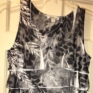 Black/White Layered Tank Top Size S